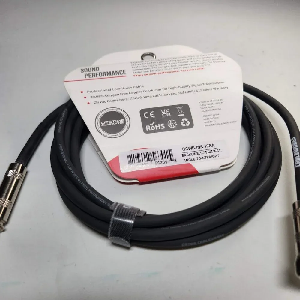NEW 10' Electric Guitar Cable Cableworks By Gator Cases Backline Series Standard